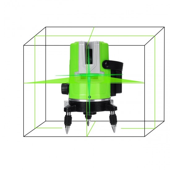 3D 5 Lines Green Laser Level Self-Leveling 360° Rotary Cross Measuring Tool