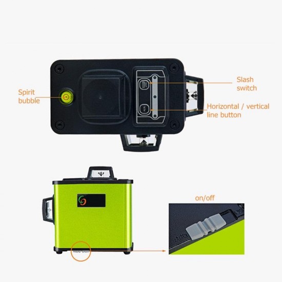 3D Green Laser Level Self Leveling 12 Lines 360 Degree Horizontal Vertical Cross