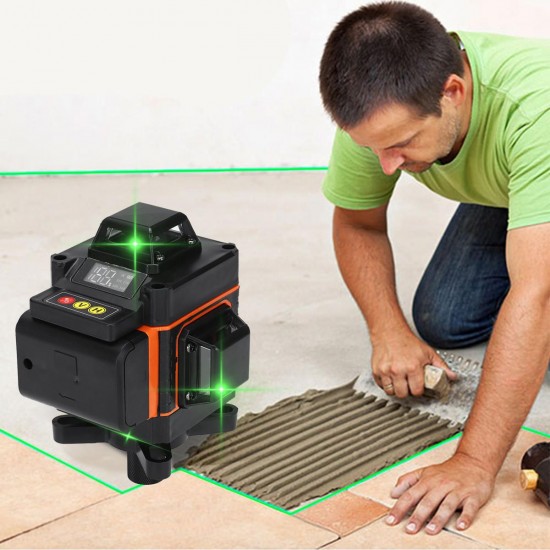 4D 16 Lines Laser Level Green Light Auto Self Leveling 360° Rotary Measure Tool