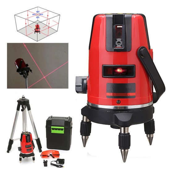 5 Lines 6 Points Professional Waterproof Laser Level Red Automatic Level 360° Rotating Outdoor Mode + Tripod 5 Lines 6 Points Professional Waterproof Laser Level Red Automatic Level 360° Rotating Outdoor Mode + Tripod