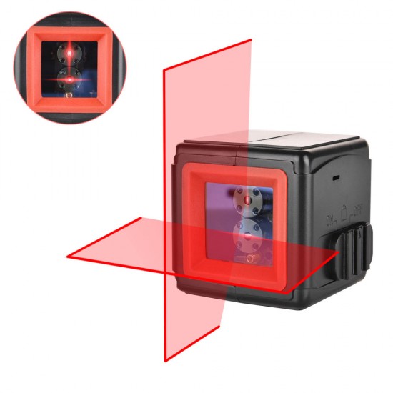 LV2 Portable Red Light 2 Line 1 Point Cube Laser Level Cross-line Laser With Self-leveling Inclination and Level Lock Function 10M Launch Distance IP54 Waterproof And Dustproof 1M Shatter-proof