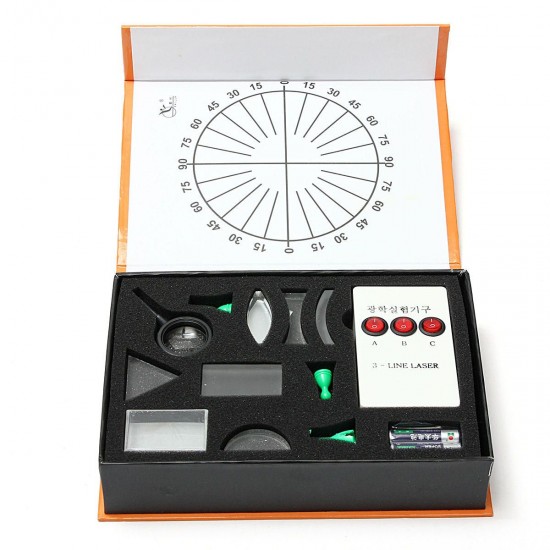 Physical Optical Experiment Set Concave/Convex Lens Triangular Prism Laser Test Physical Optical Experiment Set Concave/Convex Lens Triangular Prism Laser Test