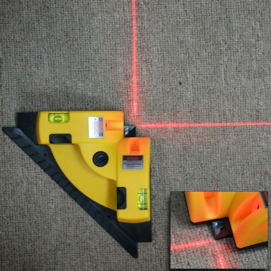 Red Right Angle 90 Degree Vertical Horizontal Laser Line Projection Square Level Infrared Laser Level Measurement Tool