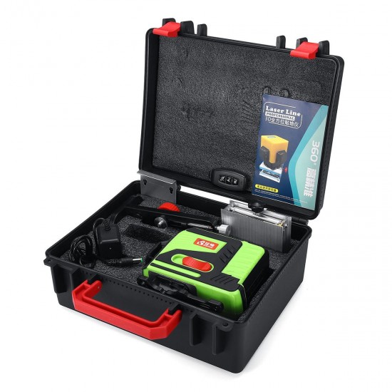 Remote 12 Lines Green Laser Level Self Leveling 3D 360° Cross Measuring Tool Kit