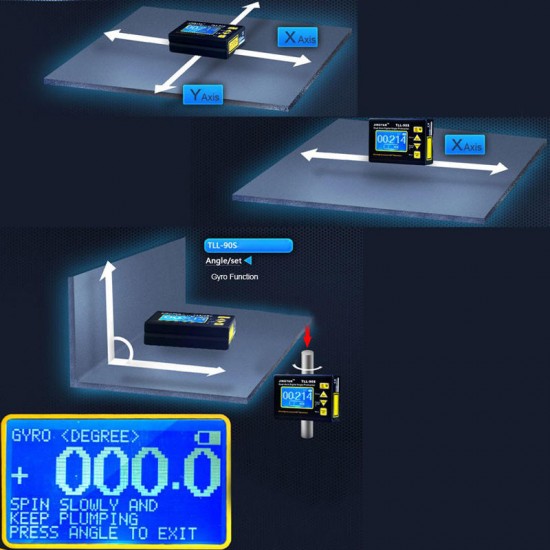 TLL-90S Super High Precision Angle Meter 0.005 Professional Digital Dual-axis Laser Level Inclinometer with LCD Display 100-240V 50-60Hz