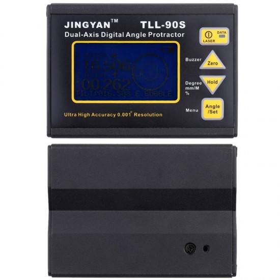 TLL-90S Super High Precision Angle Meter 0.005 Professional Digital Dual-axis Laser Level Inclinometer with LCD Display 100-240V 50-60Hz