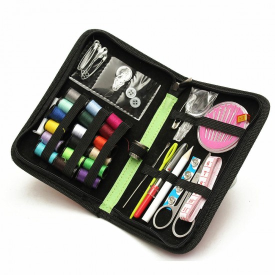 Travel Sewing Kit Storage Case Thimble Thread Measure Tape Scissor Travel Sewing Kit Storage Case Thimble Thread Measure Tape Scissor