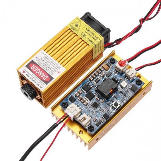 445nm 5W Blue Laser Module Various Focus TTL & PWM Modulation w/ Heat Sink Controller Board 2.54-3P+2P Laser Engraver