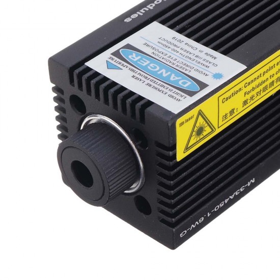 1600mW 450nm Blue Laser Module DC 12V 5.5x2.1mm Variable Focus for Laser Engraving Machine Engraver 1.6W 1600mW 450nm Blue Laser Module DC 12V 5.5x2.1mm Variable Focus for Laser Engraving Machine Engraver 1.6W