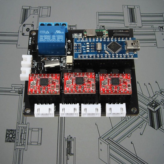 USB 3 Axis Stepper Motor Driver Board For DIY Laser Engraving Machine 3 Axis Control Board