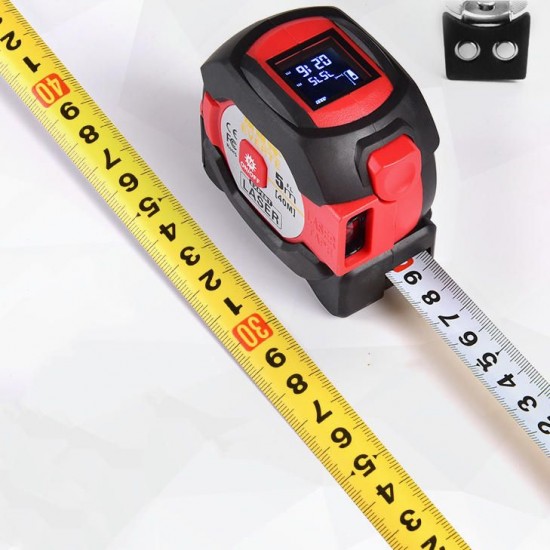 2-in-1 40M HD LCD Display Laser Ruler Electronic Tape Measure Laser Range FinderLaser Distance Meter