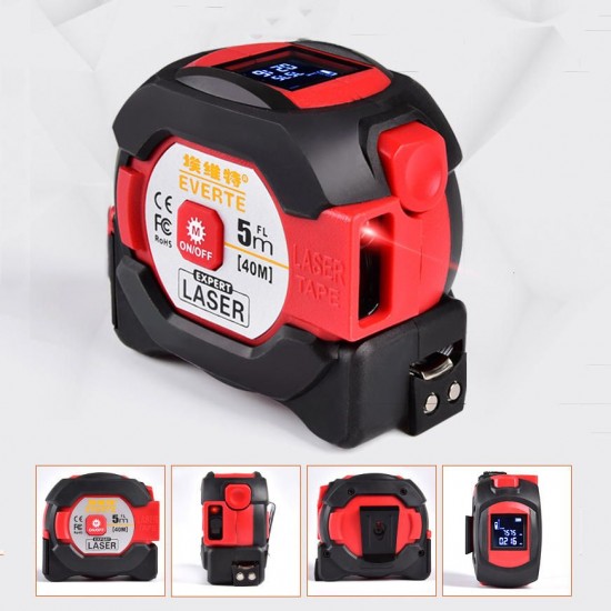 2-in-1 40M HD LCD Display Laser Ruler Electronic Tape Measure Laser Range FinderLaser Distance Meter