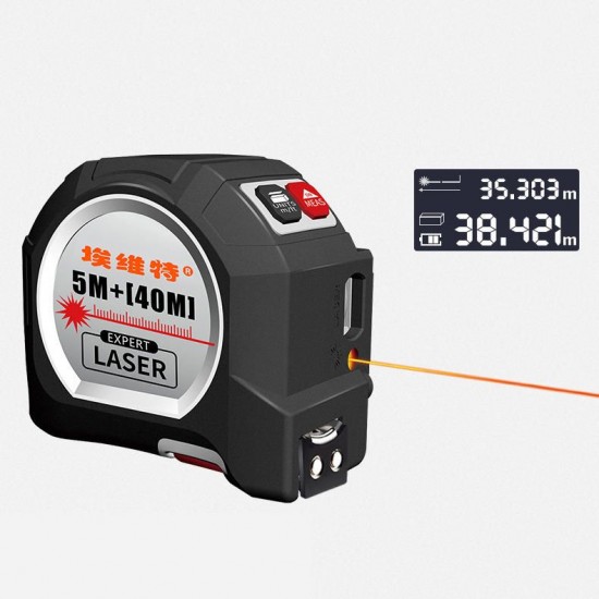 2 in 1 40M+5M Laser Range Finder Electronic Tape Measure Laser Measurement Intelligent Tape Measure