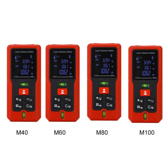 40/M60/M80/M100 ABS Handheld Digital Laser Distance Meter Rangefinder Range Finder Diastimeter M Series Measuring Tool 40/M60/M80/M100 ABS Handheld Digital Laser Distance Meter Rangefinder Range Finder Diastimeter M Series Measuring Tool