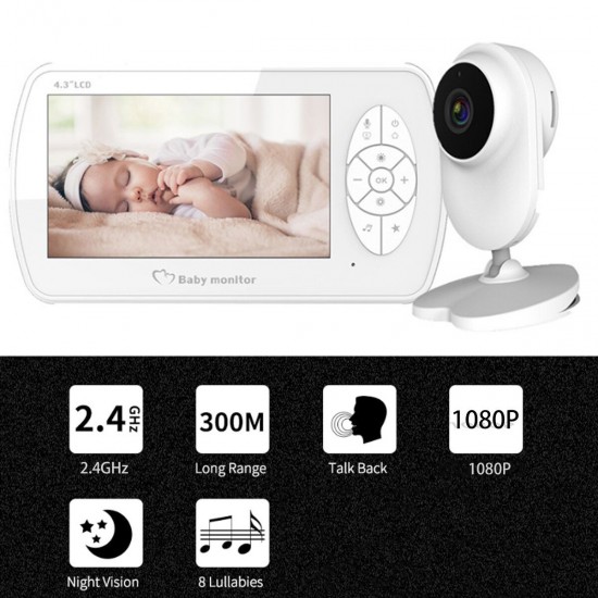 4.3 inch Screen 2MP 1080P Wireless Video Nanny Baby Monitor With Camera Security 4.3 inch Screen 2MP 1080P Wireless Video Nanny Baby Monitor With Camera Security