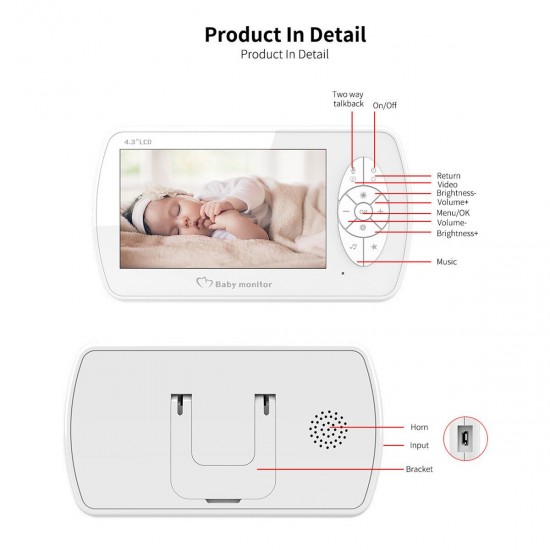 4.3 inch Screen 2MP 1080P Wireless Video Nanny Baby Monitor With Camera Security 4.3 inch Screen 2MP 1080P Wireless Video Nanny Baby Monitor With Camera Security