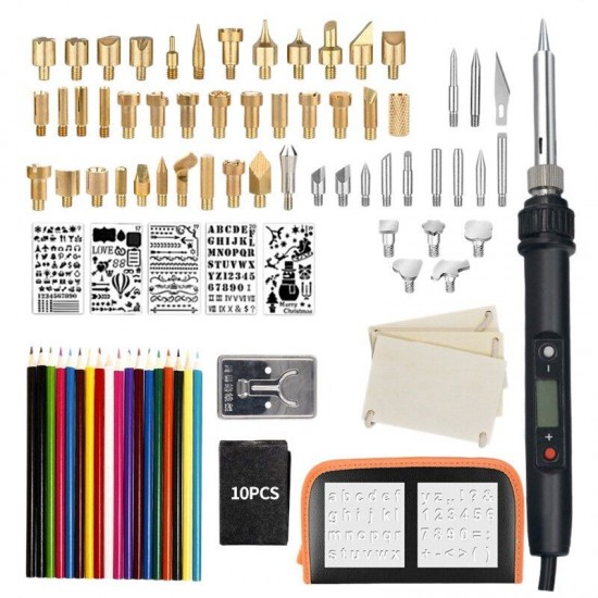 94Pcs Soldering Iron Kit Welding Tool Wood Burning Pen Soldering Iron Tips US/EU