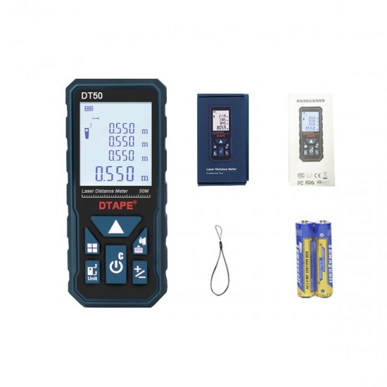 DT50 DT80 DT100 DT120 2.0 Inch Backlight LCD Screen Digital Laser Rangefinder Distance Meter Single Continuous Area/Volume/Pythagorean Measurement 50m 80m 100m 120m