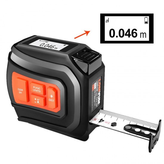 LTM USB Rechargeable Laser Tape Laser Distance Meter Real-Time Dada 40/60m Laser Rangefinder 5m Tape LCD Digital