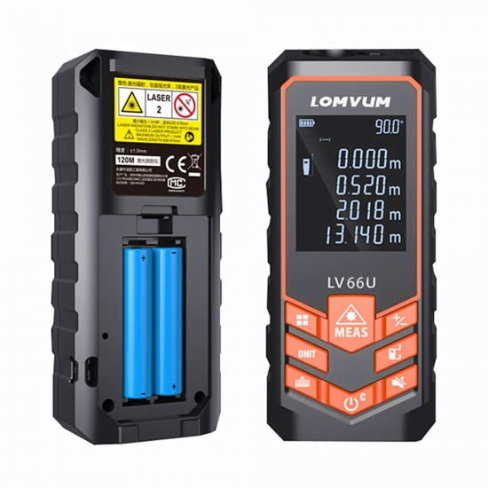 LV 66U 120M Handhold Laser Rangefinder Digital Laser Distance Meter Electrical Level Tape Laser Distance Measurement