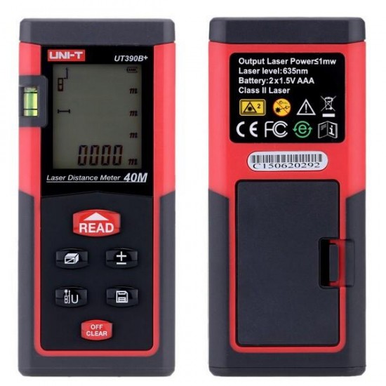 UT390B+ 40M Handheld Laser Rangefinder Optical Telemetre Distance Meter Area Volume Measure