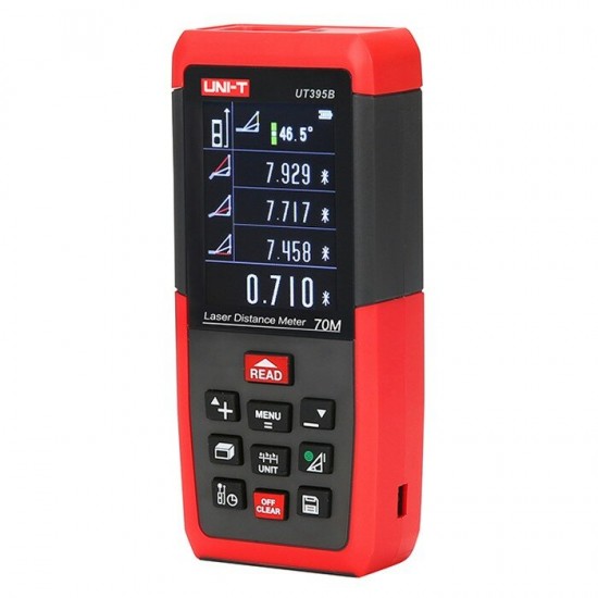 UT395B Professional 70M Laser Distance Meter Lofting Test Levelling Instrument Area/Volume with Data Storage USB Connector + Color LCD Display