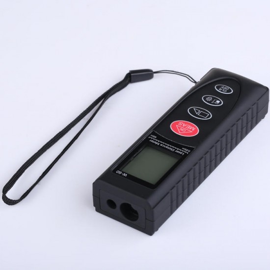 W-60 60M Digital Rangefinder Laser Distance Tester Area/Volume/Pythagorean Measurement Mini Size Black