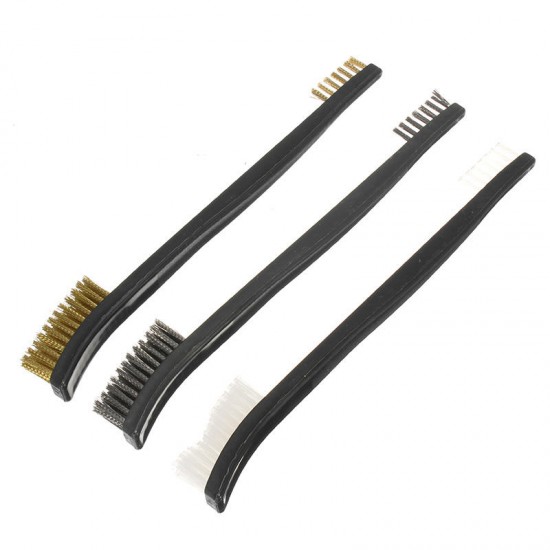 3Pcs Double End Cleaning Brush Set Brass Steel Nylon Wire Brush Kit 3Pcs Double End Cleaning Brush Set Brass Steel Nylon Wire Brush Kit