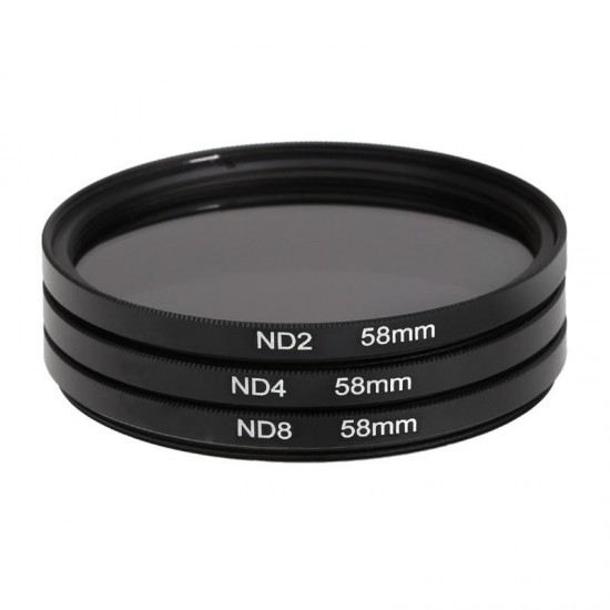 3 Pcs 58mm ND2 ND4 ND8 Neutral Density Filter Lens 3 Pcs 58mm ND2 ND4 ND8 Neutral Density Filter Lens