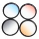 4 Pieces 52mm Graduated Color Lens Filter for DSLR Camera