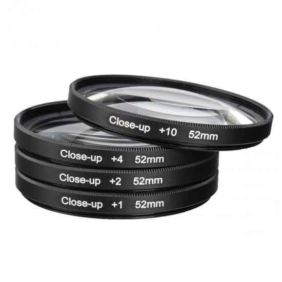 52mm Macro Close Up Filter Lens Kit +1 +2 +4 +10 for Canon Nikon DSLR SLR Camera