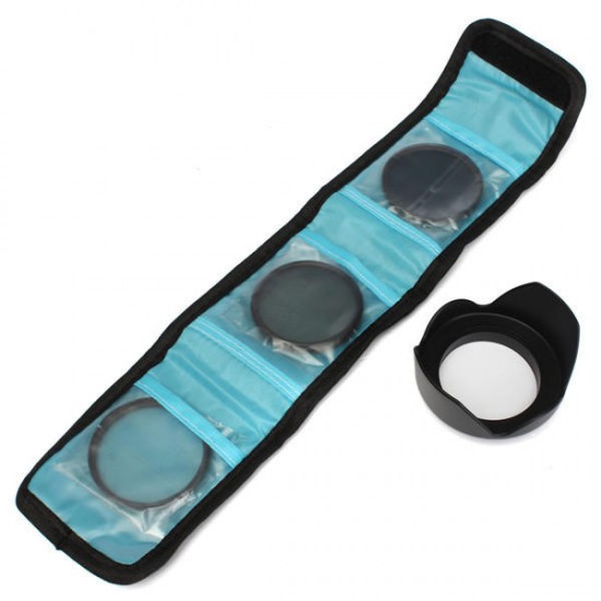 58mm UV CPL ND4 Circular Polarizing Filter Kit Set With Lens Hood For Canon Camera 58mm UV CPL ND4 Circular Polarizing Filter Kit Set With Lens Hood For Canon Camera