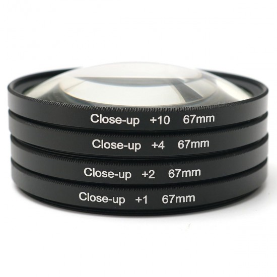 67mm Close-Up Macro Lens Filters Kit +1 +2 +4 +10 for DC DV SLR DSLR Camera Optical Glass