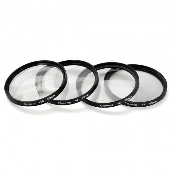 Close-up +1/+2/+4/+10 49/52/55/58/62/67/72/77mm Lens Filter Kit Set for DSLR Camera