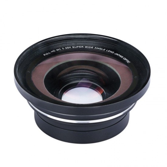 0.39X 72mm Wide-angle Macro Lens Camera Additional Focus Lens for Camcorder