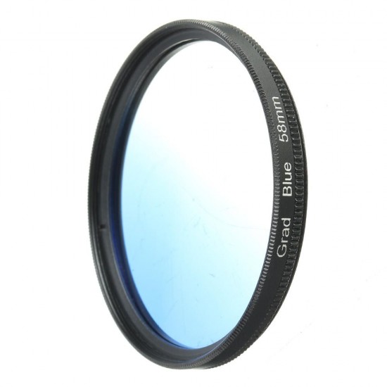 Universal Graduated Blue 49/52/55/58/62/67/72/77mm Lens Filter for Canon for Nikon DSLR Camera