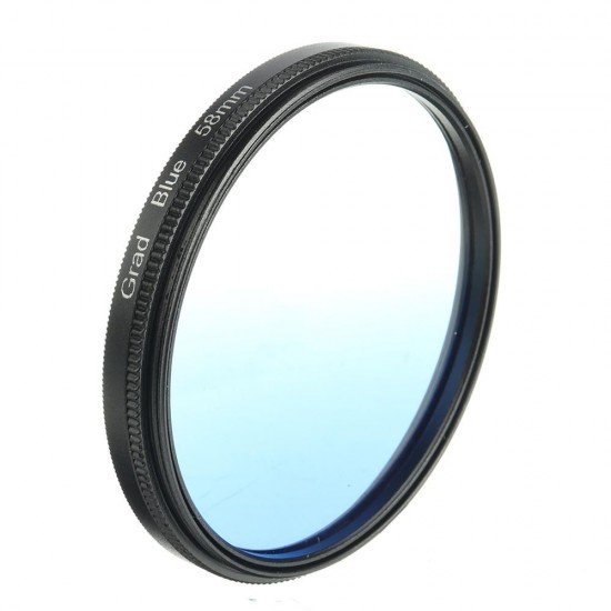 Universal Graduated Blue 49/52/55/58/62/67/72/77mm Lens Filter for Canon for Nikon DSLR Camera