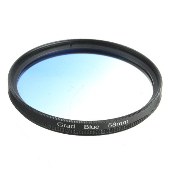 Universal Graduated Blue 49/52/55/58/62/67/72/77mm Lens Filter for Canon for Nikon DSLR Camera