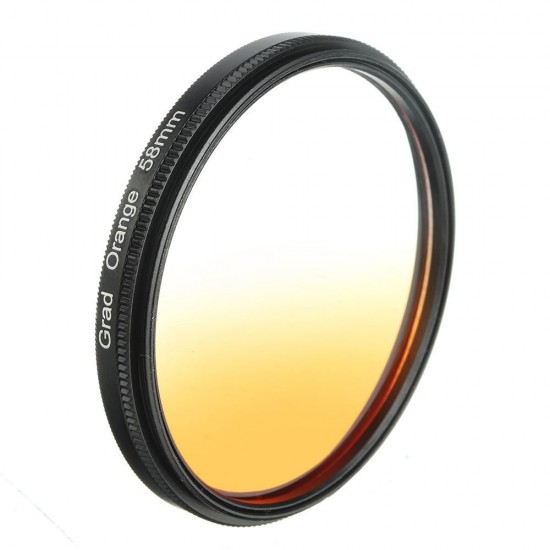 Universal Graduated Orange 49/52/55/58/62/67/72/77mm Lens Filter for Canon for Nikon DSLR Camera