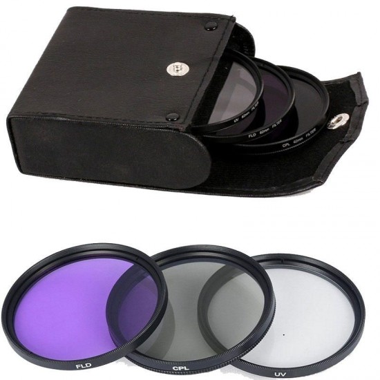 3 in 1 UV CPL FLD 49/52/55/58/62/67/72/77mm Lens Fliter for DSLR Camera