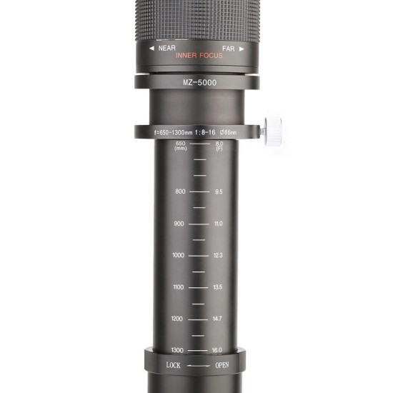 650-1300mm F8.0-F16 Super Telephoto Manual Zoom Lens for Nikon for Canon for Sony for Pantex Camera 650-1300mm F8.0-F16 Super Telephoto Manual Zoom Lens for Nikon for Canon for Sony for Pantex Camera