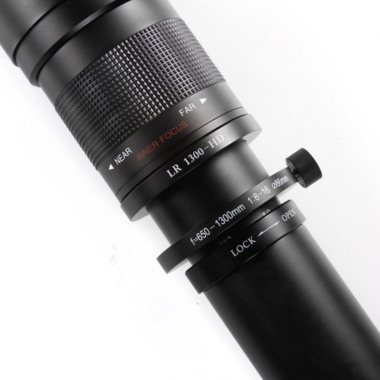 650-1300mm F8.0-F16 Super Telephoto Manual Zoom Lens for Nikon for Canon for Sony for Pantex Camera