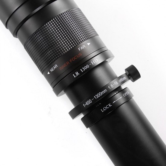 650-1300mm F8.0-F16 Super Telephoto Manual Zoom Lens for Nikon for Canon for Sony for Pantex Camera 650-1300mm F8.0-F16 Super Telephoto Manual Zoom Lens for Nikon for Canon for Sony for Pantex Camera