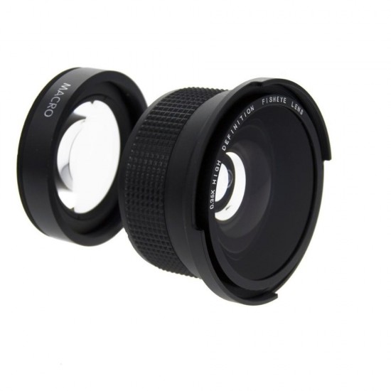 Universal 52MM 0.35X Extension Fisheye Super Wide Angle Macro Lens for DSLR Camera