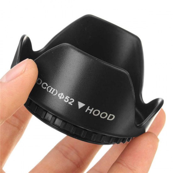 Universal DCII 52mm Screw Mount Flower Lens Hood For Canon Nikon DSLR Digital Camera Video