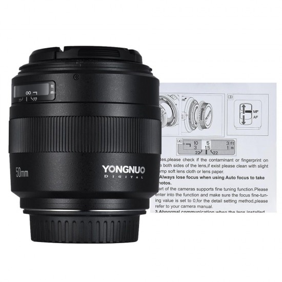 YN50mm F1.4 Auto Focus AF MF DSLR Camera Lens for Canon EF for Nikon F