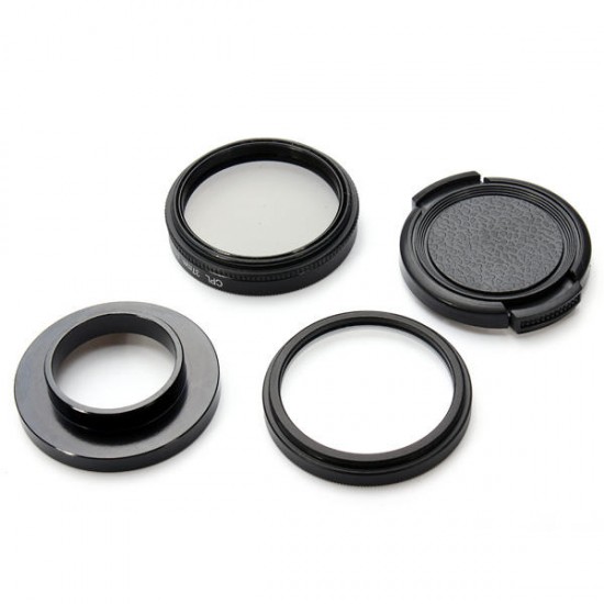 37mm UV CPL Filter Lens Adapter Protector Set For GoPro Hero 3 3+