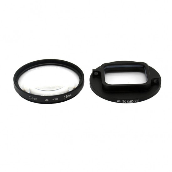 52mm 10x Magnifier Macro Close Up Lens for GoPro Hero 5 Hero 6 Magnification Action Camera Mount