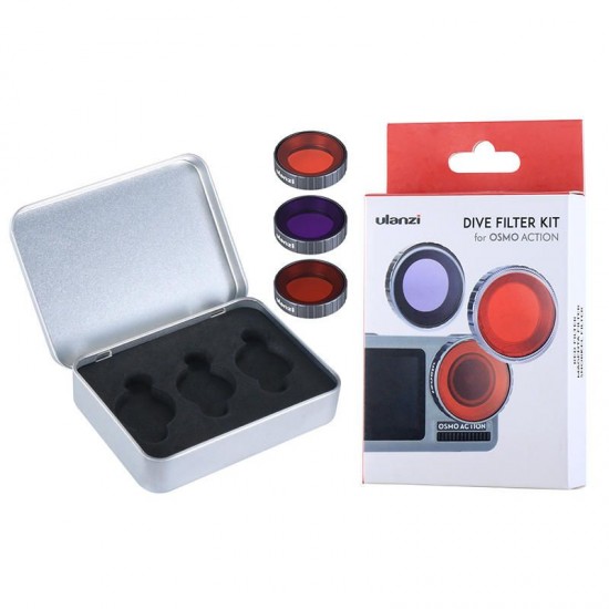 OA-9 Purple Red Magenta Dive Lens Filter Kit for DJI Osmo Action Sports Camera