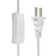 1.8M US Plug White Wire Extension Line Cable On Off Switch Power Cord For LED Light Lamp